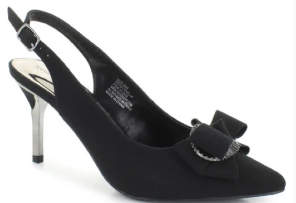 Torta Caliente Sandals Womens Front bow, Rhinestone ,stiletto 3" Size -11 M